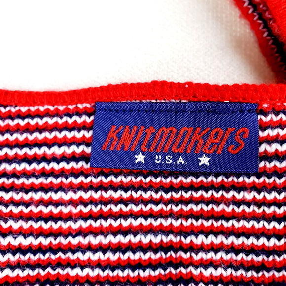 Knitmakers USA Scarf Adult's United States Of America Red/White/Blue Stars Retro - Picture 6 of 7